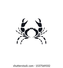 Fish icon. crab logo template. Creative vector symbol of a fishing club or fish shop.