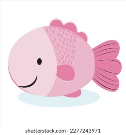 Fish icon . Cute cartoon kawaii colorful aquarium animals. Baby kids collection. White background. Isolated. Flat design. Vector illustration