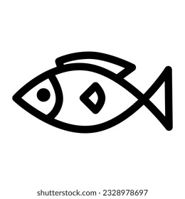 Das Fisch-Symbol zeigt ein schwimmendes aquatisches Wesen mit Kiemen, Flossen und Waagen. Fische sind für ihre verschiedenen Arten bekannt und werden oft mit Meeresumwelt, Fischerei, Meeresfrüchten assoziiert.