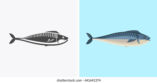 Fish icon design flat isolated