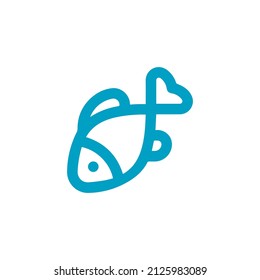 Fish icon design. Minimal fish logo icon. Vector illustration