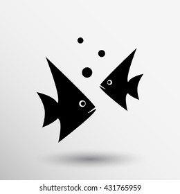 fish icon design shape river symbol swimming illustration sea.