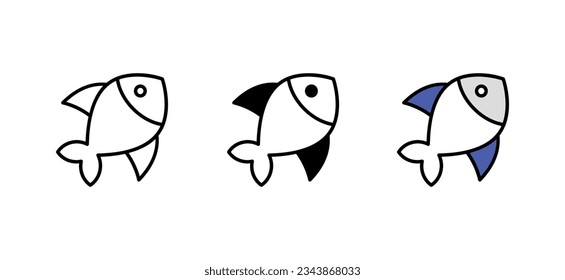 Fish icon design with white background stock illustration