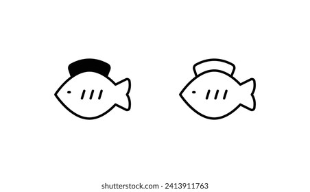 Fish icon design with white background stock illustration