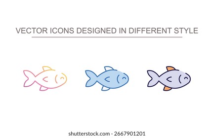 Diseño de icono de pescado con fondo blanco ilustración de stock