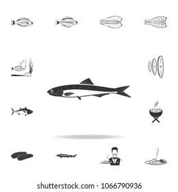 a fish icon. Detailed set of fish illustrations. Premium quality graphic design icon. One of the collection icons for websites, web design, mobile app on white background