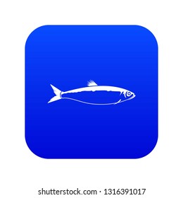Fish icon digital blue for any design isolated on white vector illustration