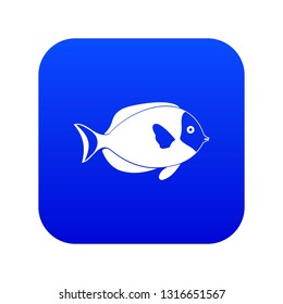 Fish icon digital blue for any design isolated on white vector illustration