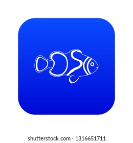 Fish icon digital blue for any design isolated on white vector illustration