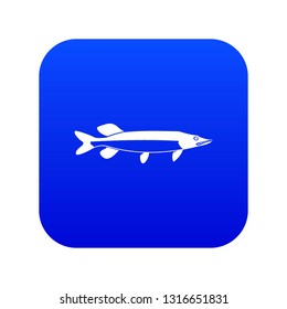Fish icon digital blue for any design isolated on white vector illustration