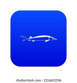 Fish icon digital blue for any design isolated on white vector illustration