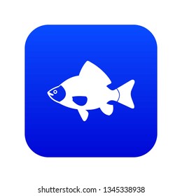 Fish icon digital blue for any design isolated on white vector illustration