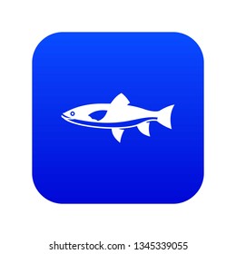 Fish icon digital blue for any design isolated on white vector illustration