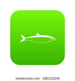 Fish icon digital green for any design isolated on white vector illustration