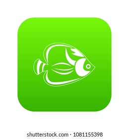 Fish icon digital green for any design isolated on white vector illustration