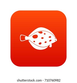 Fish icon digital red for any design isolated on white vector illustration