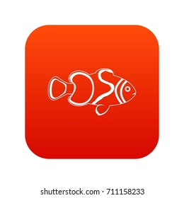 Fish icon digital red for any design isolated on white vector illustration