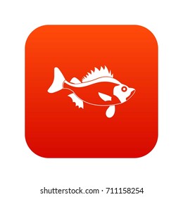 Fish icon digital red for any design isolated on white vector illustration
