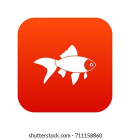 Fish icon digital red for any design isolated on white vector illustration
