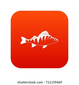Fish icon digital red for any design isolated on white vector illustration
