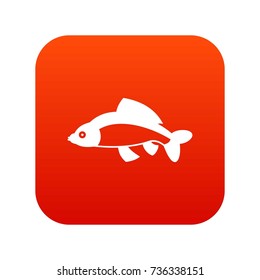 Fish icon digital red for any design isolated on white vector illustration