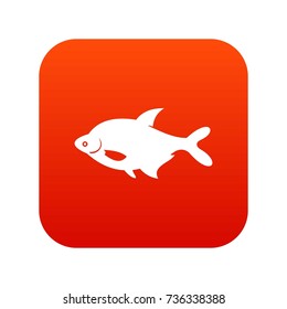 Fish icon digital red for any design isolated on white vector illustration