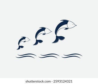 Fish icon ,dolphin fish icon vector flat style logo template