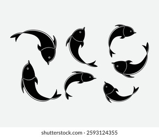 Fish icon ,dolphin fish icon vector flat style logo template