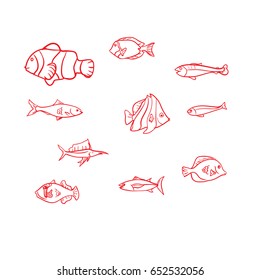 fish icon doodle