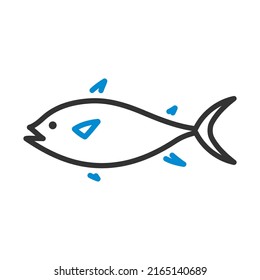 Fish Icon. Editable Bold Outline With Color Fill Design. Vector Illustration.