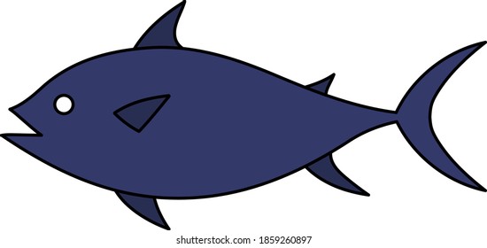 Icono de pescado. Esquema Editable Con Diseño De Relleno De Color. Ilustración vectorial.