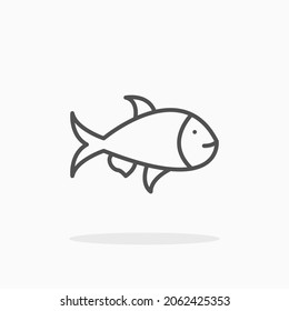Fish icon. Editable Stroke and pixel perfect. Outline style. Vector illustration. Enjoy this icon for your project.