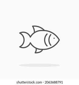Fish icon. Editable Stroke and pixel perfect. Outline style. Vector illustration. Enjoy this icon for your project.
