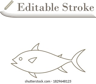 Fish Icon. Editable Stroke Simple Design. Vector Illustration.