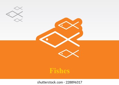 Fish Icon. Eps.10.