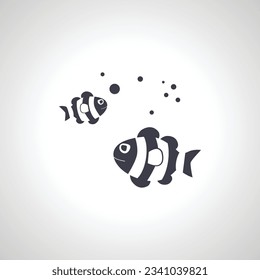Fish icon, exotic fish isolated icon