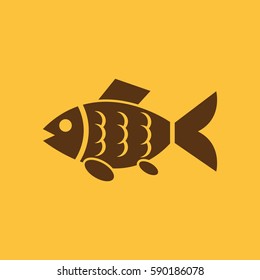 Fish icon. Fishing and angling, minnow symbol. Flat design. Stock - Vector illustration