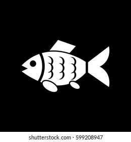 Fish icon. Fishing and angling, minnow symbol. Flat design. Stock - Vector illustration