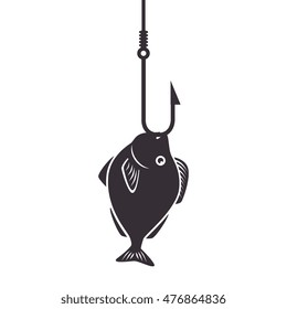 fish icon fishing hook isolated