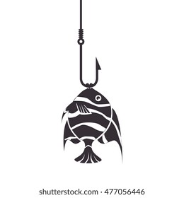 fish icon fishing hook isolated