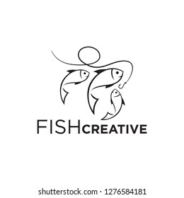 Fish Icon Fishing Symbol Logo Template