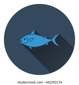 Fish icon. Flat color design. Vector illustration.