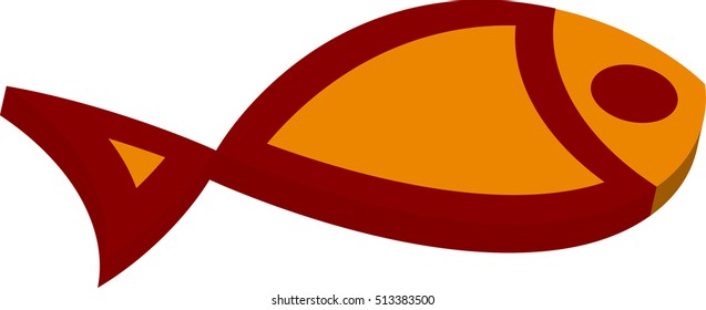 Fish icon flat design 