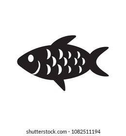 Fish icon, flat design illustration