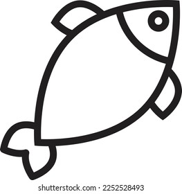 fish icon. Flat design style. fish black icon Flat symbol. Vector illustration.