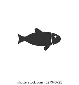 Fish icon flat. Illustration isolated vector sign symbol
