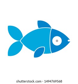 fish icon. flat illustration of fish - vector icon. fish sign symbol