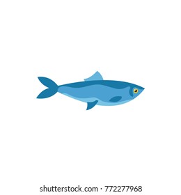 Fish icon. Flat illustration of fish vector icon for web isolated on white background