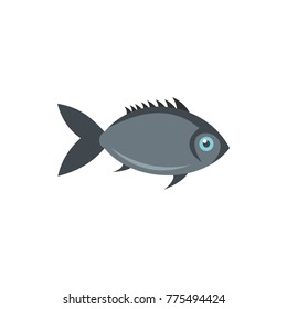 Fish icon. Flat illustration of fish vector icon for web isolated on white background