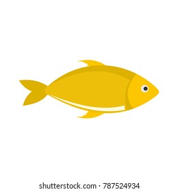 Fish icon. Flat illustration of fish vector icon isolated on white background